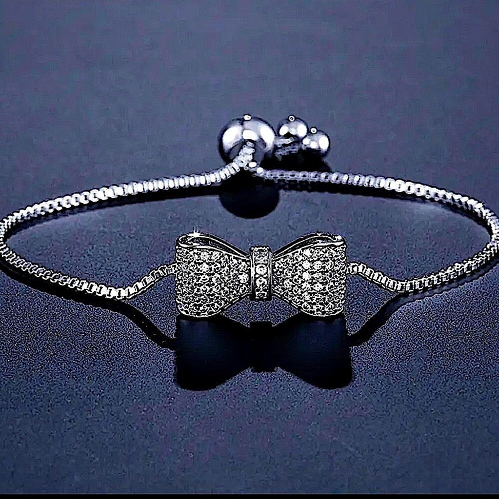 White Gold Plated Bow Knot Bracelet